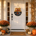 Interchangeable Welcome Sign for Front Door with 4 Seasonal Wreath and 14 Changeable Icons, Bless This Home for, alternate