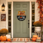 Interchangeable Welcome Sign for Front Door with 4 Seasonal Wreath and 14 Changeable Icons, Bless This Home for, alternate