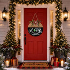 Interchangeable Welcome Sign for Front Door with 4 Seasonal Wreath and 14 Changeable Icons, Bless This Home for, alternate
