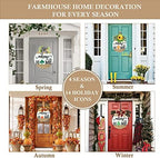 Interchangeable Welcome Sign for Front Door with 4 Seasonal Wreaths and 14 Changeable Icons, Farmhouse Front, alternate view