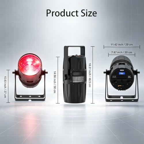 IP65 Waterproof 300W LED COB Par Light, RGBW 4in1, Zoom & Wash in RGBW, alternate view 5