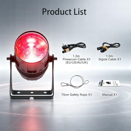 IP65 Waterproof 300W LED COB Par Light, RGBW 4in1, Zoom & Wash in RGBW, alternate view 6