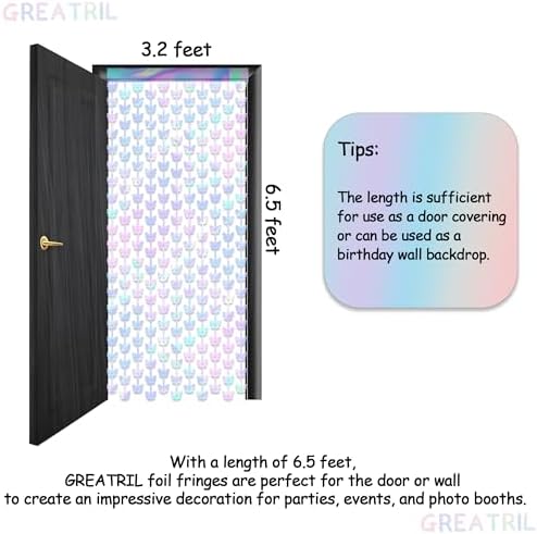 Iridescent Butterfly Fringe Party Backdrop - 3.2ft x 6.5ft - 2 Packs, alternate view 4