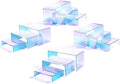 Iridescent Display Riser, 4-Set 12pc Acrylic Stackable 3-Tier Stand in Iridescent