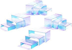 Iridescent Display Riser, 4-Set 12pc Acrylic Stackable 3-Tier Stand in Iridescent