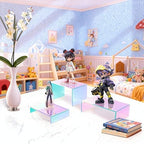 Iridescent Display Riser, 4-Set 12pc Acrylic Stackable 3-Tier Stand in Iridescent, alternate view 6