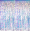 Iridescent Party Streamers Backdrop 3.2ft x 6.5ft 2 PCS