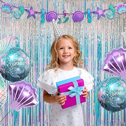 Iridescent Party Streamers Backdrop 3.2ft x 6.5ft 2 PCS, alternate view 5