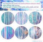 Iridescent Party Streamers Backdrop 3.2ft x 6.5ft 2 PCS, alternate view 6