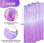 Iridescent Purple Fringe Backdrop Curtains, 3.3x8.2ft, 3 Pack in 3.3x8.2ft, alternate view 3