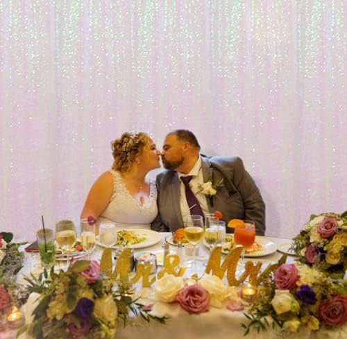 Iridescent Sequin Backdrop,6FT x 8FT Sequin Photography Backdrop Curtain for Party Decoration, Iridescent in 6x8, alternate
