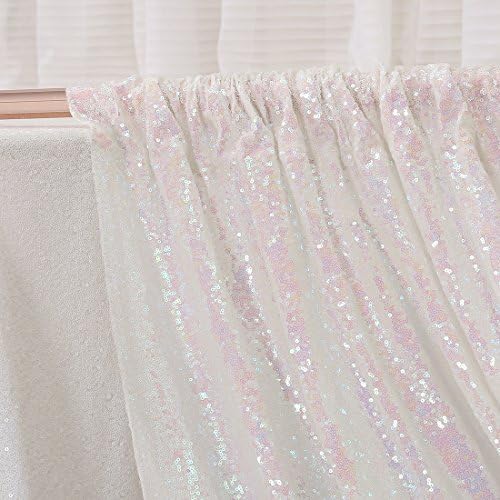 Iridescent Sequin Backdrop,6FT x 8FT Sequin Photography Backdrop Curtain for Party Decoration, Iridescent in 6x8, alternate