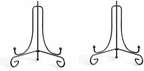 Iron Display Stand, 2 Pcs Black Plate Stands, for Frames, Decorative BoardPictures, Books, Artworks (6 in) in