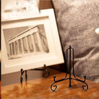 Iron Display Stand, 2 Pcs Black Plate Stands, for Frames, Decorative BoardPictures, Books, Artworks (6 in) in, alternate view