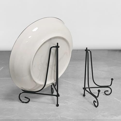Iron Display Stand, 2 Pcs Black Plate Stands, for Frames, Decorative BoardPictures, Books, Artworks (6 in) in, alternate view
