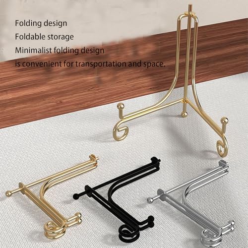 Iron Display Stand, 2 Pcs Black Plate Stands, for Frames, Decorative BoardPictures, Books, Artworks (6 in) in, alternate view