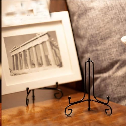 Iron Display Stand, 2 Pcs Black Plate Stands, for Frames, Decorative BoardPictures, Books, Artworks (10 in) in, alternate