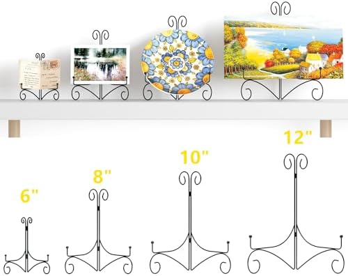 Iron Plate Stand for Display with Folding Design, Picture Stands for Tables, 12 Inch Large Easels for Displaying, alternate