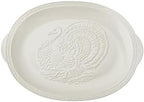 Italian Countryside 18-Inch Stoneware Turkey Platter White in 18 Inch in Cream