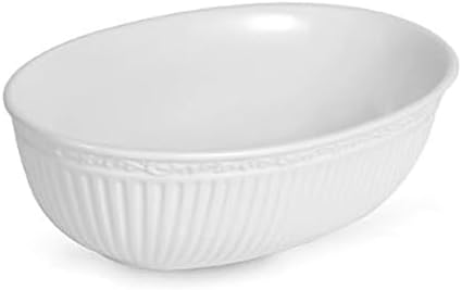 Italian Countryside Oval Serving Bowl, 10.5", White in 10.5" in White