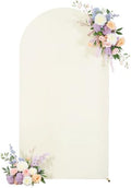 Ivory Arch Backdrop Cover for Wedding, 7.2FT Ivory Arch Cover Stretchy Backdrops, Double-Sided Arch Stand Covers