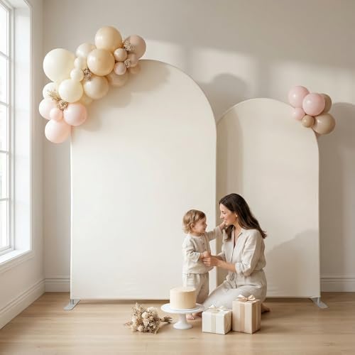 Ivory Arch Backdrop Cover Set of 2, 7.2FT&6FT in 7.2FT/6FT in Ivory, alternate view 5