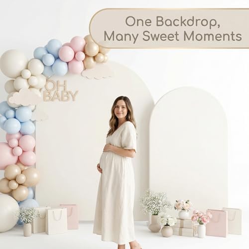 Ivory Arch Backdrop Cover Set of 2, 7.2FT&6FT in 7.2FT/6FT in Ivory, alternate view 7