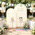 Ivory Arch Backdrop Cover Set of 2-7.2FT & 6FT Stretchy Spandex Fitted Arch Cover Double-Sided Backdrop Curtains, alternate