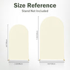 Ivory Arch Backdrop Cover Set of 2-7.2FT & 6FT Stretchy Spandex Fitted Arch Cover Double-Sided Backdrop Curtains, alternate