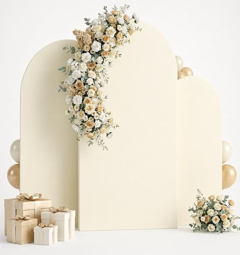 Ivory Arch Backdrop Cover Set of 3, 7ft & 6.6ft & 6ft
