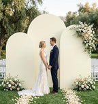 Ivory Arch Backdrop Cover Set of 3, 7ft & 6.6ft & 6ft, alternate view 2