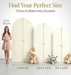 Ivory Arch Backdrop Cover Set of 3, 7ft & 6.6ft & 6ft, alternate view 3