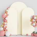 Ivory Arch Backdrop Covers Stretchy Backdrop 7.2FT, 6FT, 6FT in 7.2FT,6FT,6FT in Ivory