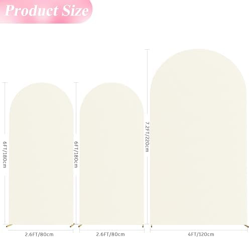 Ivory Arch Backdrop Covers Stretchy Backdrop 7.2FT, 6FT, 6FT in 7.2FT,6FT,6FT in Ivory, alternate view 2