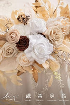 Ivory Artificial Flower Garland Wedding Arch 9 FT in 9ft in Wht-white & Beige, alternate view 3