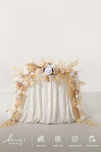 Ivory Artificial Flower Garland Wedding Arch 9 FT in 9ft in Wht-white & Beige, alternate view 4