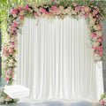 Ivory Backdrop Curtain for Parties Backdrop Drapes, 2Pack 10x10FT in (2 Pack)10FTx10FT in Ivory