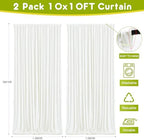 Ivory Backdrop Curtain for Parties Backdrop Drapes, 2Pack 10x10FT in (2 Pack)10FTx10FT in Ivory, alternate view 2