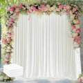 Ivory Backdrop Curtain for Parties Backdrop Drapes, 3Pack 10x10FT in (3 Pack)10FTx10FT in Ivory