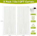 Ivory Backdrop Curtain for Parties Backdrop Drapes, 3Pack 10x10FT in (3 Pack)10FTx10FT in Ivory, alternate view 2