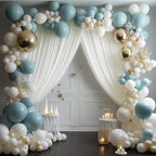 Ivory Backdrop Curtain for Parties Backdrop Drapes, 3Pack 10x10FT in (3 Pack)10FTx10FT in Ivory, alternate view 4