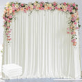 Ivory Backdrop Curtain for Parties Backdrop Drapes, 3Pack 10x8FT in (3 Pack)10FTx8FT in Ivory