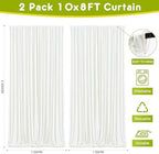 Ivory Backdrop Curtain for Parties Backdrop Drapes, 3Pack 10x8FT in (3 Pack)10FTx8FT in Ivory, alternate view 2