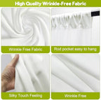 Ivory Backdrop Curtain for Parties Backdrop Drapes, 3Pack 10x8FT in (3 Pack)10FTx8FT in Ivory, alternate view 4
