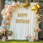 Ivory Backdrop Curtain for Parties Backdrop Drapes, 3Pack 10x8FT in (3 Pack)10FTx8FT in Ivory, alternate view 5