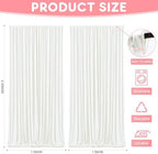 Ivory Backdrop Curtains Drapes for Parties Wedding, 5x8FT 2 Panel in 5'(W) x 8'(H), 2 panels in Ivory, alternate view 2