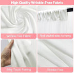 Ivory Backdrop Curtains Drapes for Parties Wedding, 5x8FT 2 Panel in 5'(W) x 8'(H), 2 panels in Ivory, alternate view 3