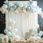 Ivory Backdrop Curtains Drapes for Parties Wedding, 5x8FT 2 Panel in 5'(W) x 8'(H), 2 panels in Ivory, alternate view 5