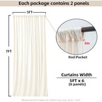 Ivory Backdrop Curtains for Wedding Parties, 30x7FT Wrinkle Free Photo Backdrop Curtains for Wedding Birthday, alternate view