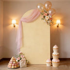 Ivory Champagne Arch Backdrop Cover 7.2FT Party Wedding Arch Covers Stretchy Backdrop Baby Shower Bridal Shower